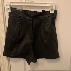 Black Leather Shorts